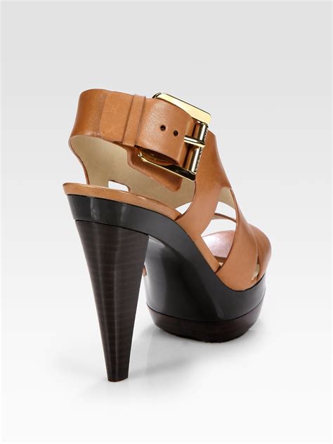 michael kors leather sandal heels